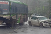 Karkala: BMW car crashes into private bus; few suffer minor injuries